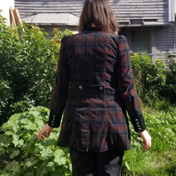 Free People Plaid Corduroy Coat---Size 0 - Picture 5 of 7